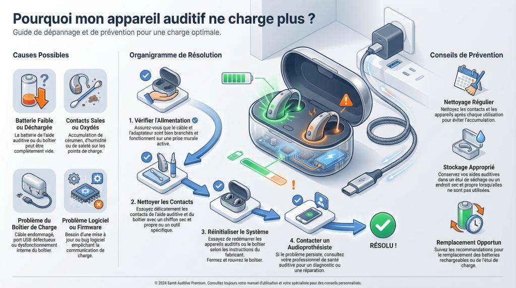 appareil auditif ne charge plus